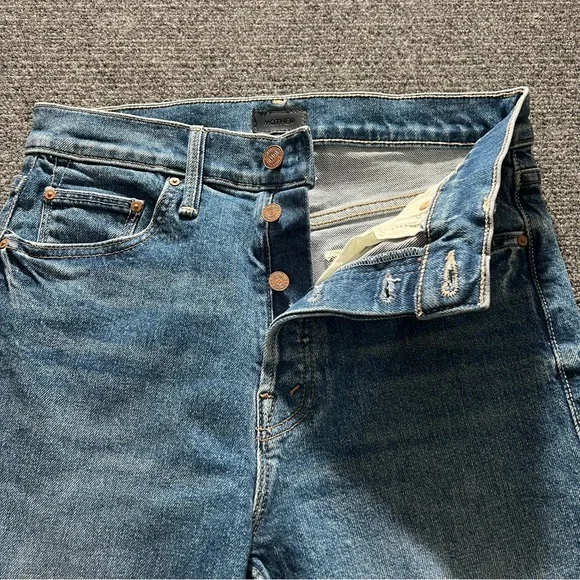 Mother The Tomcat Ankle Fray Blue Jeans Arigato Mr. Roboto Size 27 Fray Ends - Picture 3 of 12